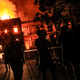 Onlookers at the scene of the blaze at the National Museum.